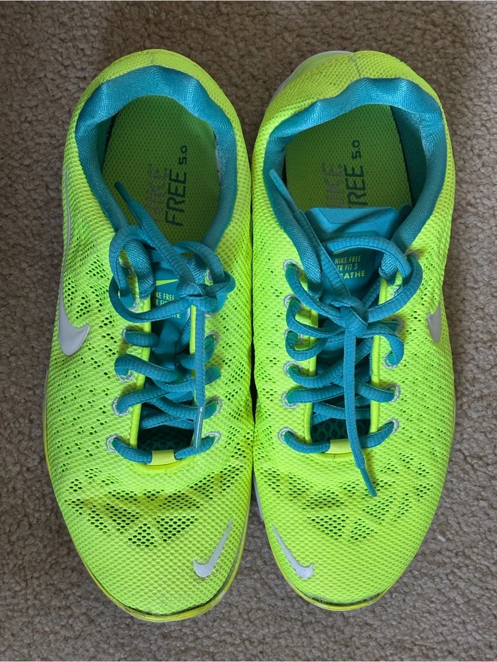 Nike Free TR Fit 3 Breathe Bright Lime & Teal Lightweight Sneakers
